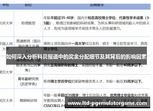 如何深入分析科贝报道中的奖金分配细节及其背后的影响因素
