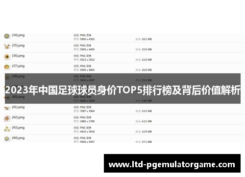 2023年中国足球球员身价TOP5排行榜及背后价值解析
